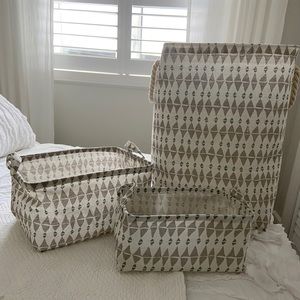 Collapsable 3 piece canvas baskets